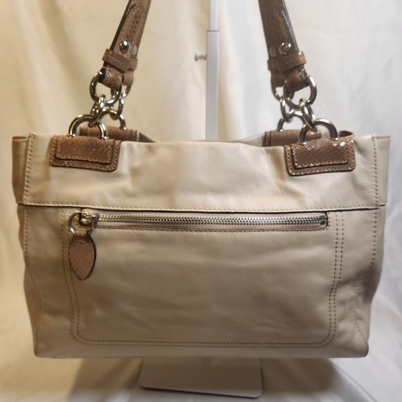 Coach Penelope Carryall Bag Leather And Snakeskin With Matching Wallet/Wristlet - Picture 3 of 17